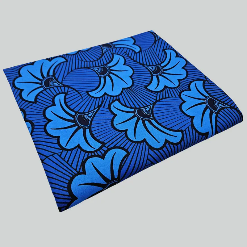 Blue Dutch Wax Hollandaise Fabric | 100% Cotton African Textile Blue Dutch Wax Hollandaise African fabric made from 100% cotton — veritable Holland wax textile for making clothes