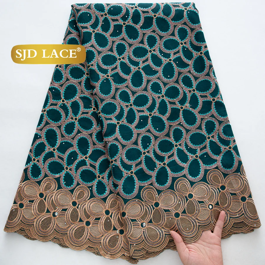 kf-S26c0de54663e45738371f62e4d900ddeO SJD LACE Swiss Voile African Cotton Lace Fabric 2025 High Quality 5 Yards Nigerian Cotton Lace for Sewing Women Party Dress 4460 - Image 1
