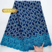SJD LACE Swiss Voile African Cotton Lace Fabric 2025 High Quality 5 Yards Nigerian Cotton Lace for Sewing Women Party Dress 4460 - Image 5
