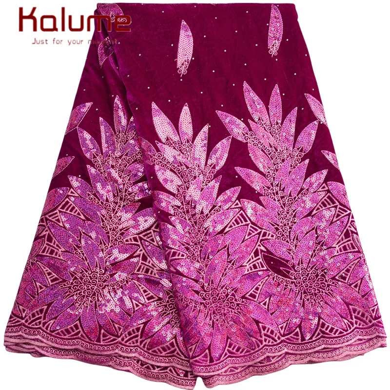 kf-Sd234f4c4dffd40a99995eba43ae12c80P Kalume African Tulle Lace Fabric Sequins 2025 Nigerian Tulle Velvet Lace Fabric Tissue Fabric for Party Sew Cloth F3576 - Image 1