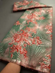 Hot Sale African Brocade Lace Fabrics High Quality 2025 Nigerian Jacquard Lace Fabric Sewing For Evening Prom Women Dresses 3466 - Image 5