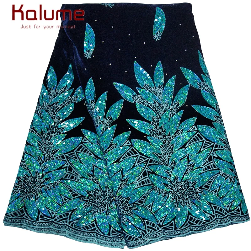 kf-See48a4f60c074d8f99bf2d8c1a7e5fe6U Kalume African Tulle Lace Fabric Sequins 2025 Nigerian Tulle Velvet Lace Fabric Tissue Fabric for Party Sew Cloth F3576 - Image 1